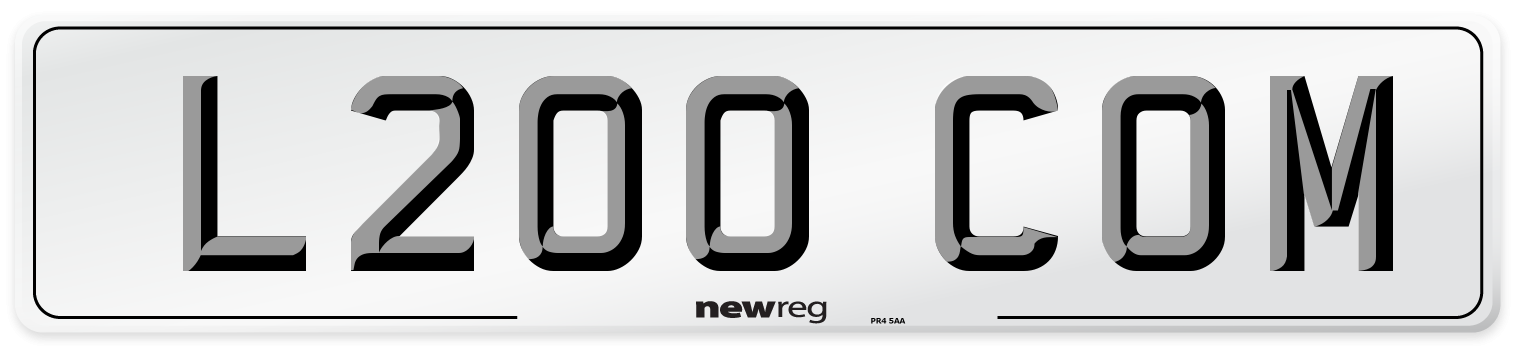 L200 COM Number Plate from New Reg